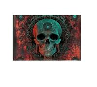 QXDZSW Tapisserie effet visuel 3D tête de mort colorée effet visuel tapisserie - Parfait pour salon, chambre, bureau et fête
