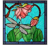 qxdzzj Film pour fenêtre, Film pour vitrail, Motif Art déco personnalisé, Autocollant Statique à Motif d'oiseaux, Feuille de décoration intérieure, Traitement de fenêtre