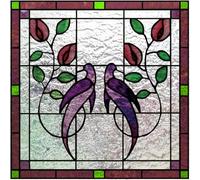 qxdzzj Film pour fenêtre, Film pour vitrail, Motif Art déco personnalisé, Autocollant Statique à Motif d'oiseaux, Feuille de décoration intérieure, Traitement de fenêtre