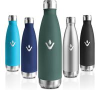 Qxer-Gourde Isotherme 750ml, Gourde Inox Enfant, 24h Froid & 12h Chaud, Thermos Isotherme, Sans Bpa, Réutilisable, Bouteille D'eau, Pour Randonnée, Sport, Fitness, Gym, Vert Militaire