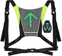 Qxer-Lixada Gilet De Cyclisme Réfléchissant, Réfléchissant Sac À Dos Attachement Clip, Rechargeable Usb Avec Led Clignotant Télécommande Équipement De Sécurité Pour Cyclisme, Course À Pied