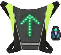 Qxer-Lixada Gilet De Cyclisme Réfléchissant, Réfléchissant Sac À Dos Attachement Clip, Rechargeable Usb Avec Led Clignotant Télécommande Équipement De Sécurité Pour Cyclisme, Course À Pied