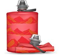 Qxer-Mountain Stow (500ml, 17oz) - Collapsible Water Bottle - Ultralight & Packable Travel Bottle, Flexible Ski, Hike, Bike Or Climb Squeeze Flask - Redwood Red