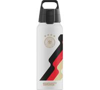 Qxer-Sigg - Gourde Aluminium - Wmb Pathfinder Dfb Team - Certifiée Neutre En Co2 - Convient Aux Boissons Gazeuses - Étanche & Légère - Sans Bpa - Gourde Foot, Sport, Camping, Randonnée - Blanc - 1l