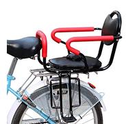 QXFJ Siege Velo Enfant Arriere,SièGe ArrièRe De VéLo avec Garde-Corps Dossier Et PéDale Ceinture De SéCurité Protective Nets SièGe Enfant Bicyclette SièGe SéCurité pour 2-7 Ans Enfant