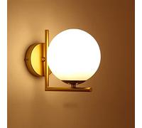 QXGJTLI Abat-jour en verre en métal Appliques murales d'intérieur créatives nordiques Appliques murales sphériques minimalistes modernes Applique Lampe de chevet pour chambre adulte pour enfants pour