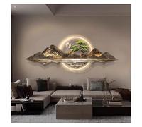 Qxgylz Art Mural avec Lumières LED - Décoration Murale 3D, Superbe Art Mural 3D Paysager Lumineux, Décoration Murale 3D Durable en Porcelaine Cristalline pour Salon Et Chambre(D,150cm/59.1in)