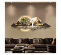 Qxgylz Art Mural avec Lumières LED - Décoration Murale 3D, Superbe Art Mural 3D Paysager Lumineux, Décoration Murale 3D Durable en Porcelaine Cristalline pour Salon Et Chambre(E,100cm/39.37in)