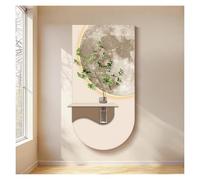 Qxgylz Déco Moderne pour Entrée, Art Mural 3D en Grès avec Éclairage LED Caché, Vase en Verre Et Plantes Artificielles Réalistes, Décoration Polyvalente pour Intérieur Moderne(B,120x60cm/47.2x23.6in)