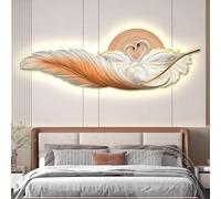 Qxgylz Décoration Murale 3D avec Éclairage LED, Art Peinture Suspendue, Peinture Murale Créative en Grès, Illuminée, for Hall D'hôtel, Salon, Chambre À Coucher(F,150cm/59.1in)