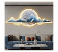 Qxgylz Décoration Murale 3D avec Éclairage LED, Peinture Suspendue Art Moderne, Paysage Créatif, Murale Illuminée avec Montagne Et Cerf for Salon(Blue1,90cm/35.4in)