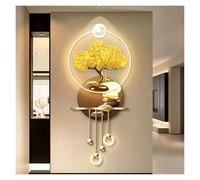 Qxgylz Décoration Murale Stéréoscopique 3D, Peinture Décorative en Relief, Tableau Décoratif 3D avec Éclairage LED, Sculptures Murales Lumineuse LED pour Couloir(E,136x60cm/53.5x23.6in)