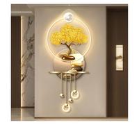 Qxgylz Décoration Murale Stéréoscopique 3D, Peinture Décorative en Relief, Tableau Décoratif 3D avec Éclairage LED, Sculptures Murales Lumineuse LED pour Couloir(C,110x50cm/43.3x19.7in)