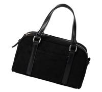 QXHSSM Sac fourre-tout for femme, sac à bandoulière souple en polyester, style décontracté, style vintage, idéal for le bowling, collection automne-hiver(Black)