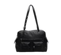 QXHSSM Sac fourre-tout for femme, style coréen décontracté, grande capacité, sac à bandoulière for le travail et les voyages, avec œillets et sangle, multicolore(Black)