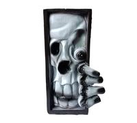 Qxiao Bibliothèque Monstre Serre-livres Halloween Peeping on The Bookshelf Monster Horror Human Face Stand Creative Réaliste Frankenstein Monster Booknook Statue Study Decoration