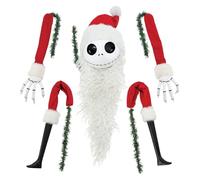 Qxiao Cimier de Sapin de Noël en Forme de Bonhomme de Neige - Décoration Amusante en Peluche - Élan, Père Noël, Monstre des Neiges - Avec Sourire - Vacances et Fête d'Hiver