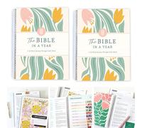 Qxiao The Bible In A Year : A 52-Week Study Through Gods Word Spiral Bible with Note Take Space Guide d'étude biblique 52 semaines Plan d'étude biblique pour les femmes Une étude biblique d'un an pour