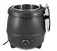 QXIWAOE Bouilloire à Soupe 10 L, 400 W, Chauffe-Soupe électrique Commercial, Chauffe-Plats de comptoir, Couvercle de Casserole en Acier Inoxydable Amovible pour Restaurant et Maison