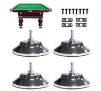QXLXS 4pcs Pieds de Table de Billard Réglables, Niveleurs de Pieds de Table de Snooker, Métal en Acier Inoxydable Pied Robustes, pour Tables de Billard, Niveleurs de Nivellement de Meubles