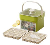 QXLXS Appuyez sur Type Ice Cube Maker, avec Couvercle Pelle et à Glace, Box Ice Cube Tray, 50 Grilles Réutilisable Ice en Réseau de Glace, Moule à glace pour Cocktail et Thé, Café