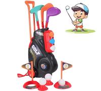 QXLXS Ensemble de Jouets de Golf, Ensemble de Golf pour Tout-Petit, Valise de Golf pour Enfants, avec 6 Balles, 3 Clubs, 2 Trous, Jouets de Sport d'intérieur et d'extérieur Garçons Filles Golf