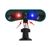 QXMH Alarme de capteur de mouvement solaire extérieur, détecteur d’alarme à induction à lumière stroboscopique infrarouge 129dB Avertissement sonore et flash, alarme de sécurité à ultrasons