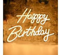 QXMH Happy Birthday Neon Sig: Décoration de fête Néon LED d'anniversaire variable pour décoration murale Éclairez des signes LED heureux