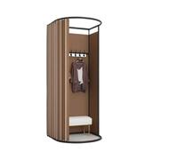 Qxmiguel Cabine essayage Cabine d'essayage en U, Portable, temporaire, Mobile, Protection de la Vie privée, vestiaire Pliable for Magasin de vêtements Salle d'essayage(Brown,85 * 80 * 200cm)