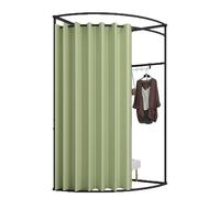 Qxmiguel Cabine essayage Cabine d'essayage Mobile au Sol cloison d'angle en Fer Compatible with vestiaire Protection de la Vie privée Facile à Assembler Faire du Shopping Salle d'essayage(Green A,S)