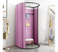 Qxmiguel Cabine essayage Cabine d'essayage Mobile Compatible with Centre Commercial vestiaire Portable temporaire Magasin de vêtements Bureau Salle d'essayage(Roze,1 * 0.95 * 2m)