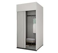Qxmiguel Cabine essayage Cabine d'essayage Mobile temporaire Compatible with Magasin de vêtements Portable et Pliable Le Shopping en extérieur 3 Tailles Salle d'essayage(Grey,L)