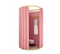 Qxmiguel Cabine essayage Cabine d'essayage Portable au Sol, Cabine d'essayage Mobile Pliable, Protection de la Vie privée Compatible with Les magasins de vêtements Salle d'essayage(Roze,100x95cm)