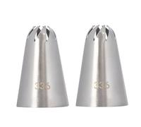Qxmiguel Douilles Lot de 2 Douilles à Douille étoile fermées 336, Grande Douille en Acier Inoxydable, for Cupcakes et pâtisseries tourbillonnantes Sertissage