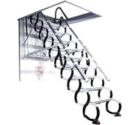 Qxmiguel Escalier Mezzanine Échelle de loft électrique Tirez vers Le Bas de l'échelle Grenier télécommande Alliage Acier ATTICES ATTAILS PLAFIER Télescopage Escaliers Échelle