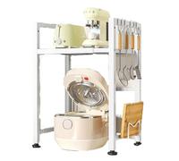 Qxmiguel étagère Cuisine à Poser Rack à Micro-Ondes de Cuisine Sage de Rangement ménage Multi-Fonction avec 6 Crochets Super Chargement rétractable Gauche et Droite Étagères