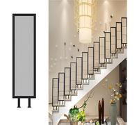 Qxmiguel Indoor Stair Railing U-Shaped Railing Metal Side-Mounted Handrail with Glass for Villas Balconies Hallways Flats Black(100cm)