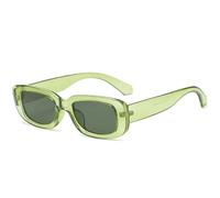 Qxmiguel Lunettes de soleil rectangulaires Compatible with femmes, tendance, style rétro années 90, protection UV400, monture carrée, Compatible with hommes(Groen)
