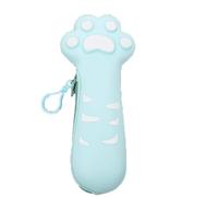 Qxmiguel Trousse Trousse à Crayons en Silicone Grande capacité Motif Patte de Chat 3D Compatible with Adolescentes Fournitures de Papeterie(Light Blue)