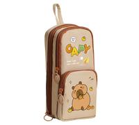 Qxmiguel Trousse Trousse à Crayons Mignonne, Grande Pochette zippée au Design esthétique, Fournitures Scolaires, boîte de Papeterie de Voyage, Cadeaux de rentrée Fournitures de Papeterie(Brown)