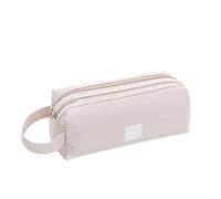 Qxmiguel Trousse Trousse de Rangement Simple et personnalisée for Papeterie, Trousse créative for Fournitures de Bureau, Grande capacité, Double Couche Fournitures de Papeterie(Beige)