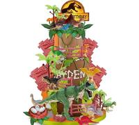 QXNDXQ 38PCS Décoration Gâteau Dinosaure, Decoration Anniversaire Dinosaure, Jungle Cake Toppers Décoration, Dinosaur Cake Topper Set, Dinosaur Gâteau Topper, pour Dinosaure Party Thème