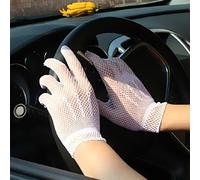 QXPDD Gants de Conduite d'été pour Femmes Costume de Danse Gants en Dentelle Respirant Gants en résille Gants en Patchwork Mignon Gants de mariée Gants Transparents,Blanc