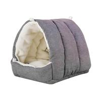 QXPDD Nid d'oiseau Chaud d'hiver, lit d'oiseau Confortable pour Cage avec Tapis, hamac Suspendu, cabane cachée pour aras, perroquets Gris africains, inséparables, perruches,Gris Foncé M