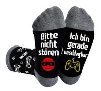 QXRXN Cadeau amusant Zocker Chaussettes de jeu cool pour adolescents, filles, garçons, cadeaux de Noël pour hommes, rouge, 39-46