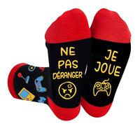 QXRXN Cadeau Noel Homme, Chaussettes Homme 43-46 Fantaisie, Chaussettes Rigolotes Homme NE PAS DÉRANGER JE JOUE Cadeaux pour Anniversaire Fete des Peres la Saint Valentin pour Papa Adolescents Garçon