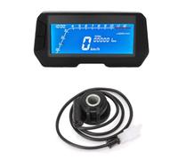 Qxryzp Compteur de vitesse numérique LCD universel for moto, 12 000 tr/min, 6 vitesses, odomètre, 2 4 cylindres, tachymètre, réglable Compteur kilométrique moto(With sensor2)