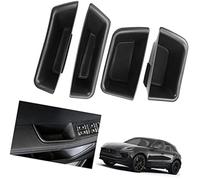 Qxryzp For Porsche for Macan 2014-2023 2024 Console centrale boîte de rangement accoudoir étagères organisateur plateau porte boucle un ensemble 4 Boîte de rangement d'accoudoir de voiture(Schwarz)