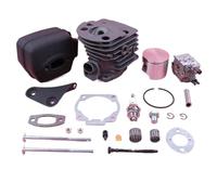 Qxryzp Kit de carburateur cylindre-piston 46 mm, for Husqvarna 55 51 support silencieux d'échappement joint boulon roulement à aiguilles pièce Couvercle d'objectif de phare de voiture