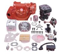 Qxryzp Kit de Piston cylindre vilebrequin 42mm, for Husqvarna 445450 réparation d'admission silencieux bobine Couvercle d'objectif de phare de voiture